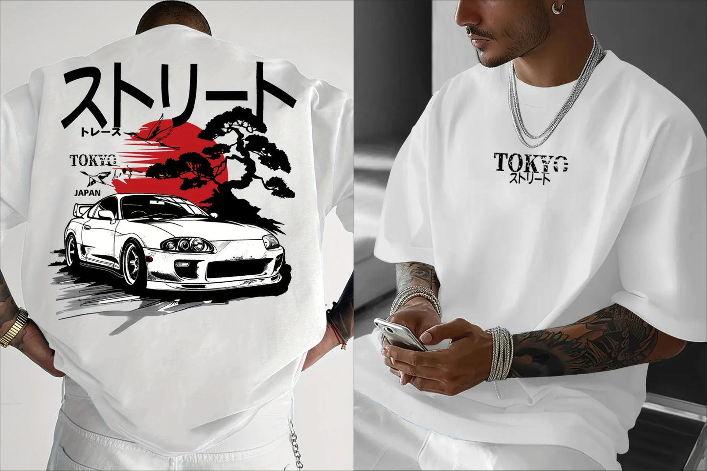 Car Tokyo Print Cotton Shirt