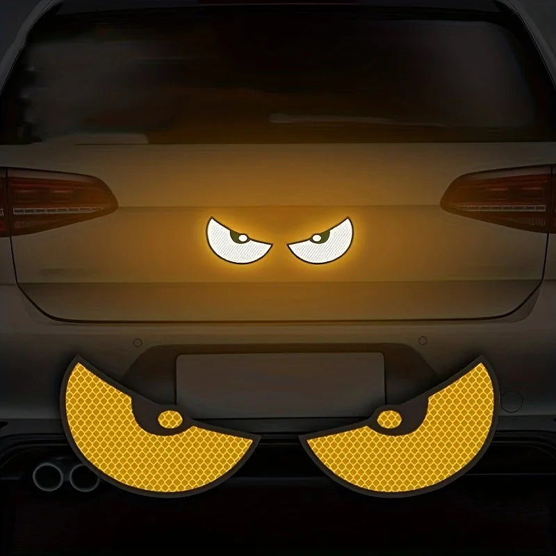 Pegatizas de coche de ojos enojados reflectantes