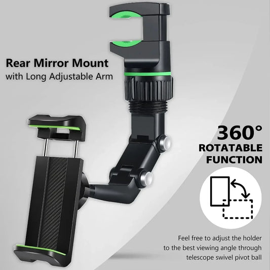 Rearview Mirror Phone Holder 360° Rotating