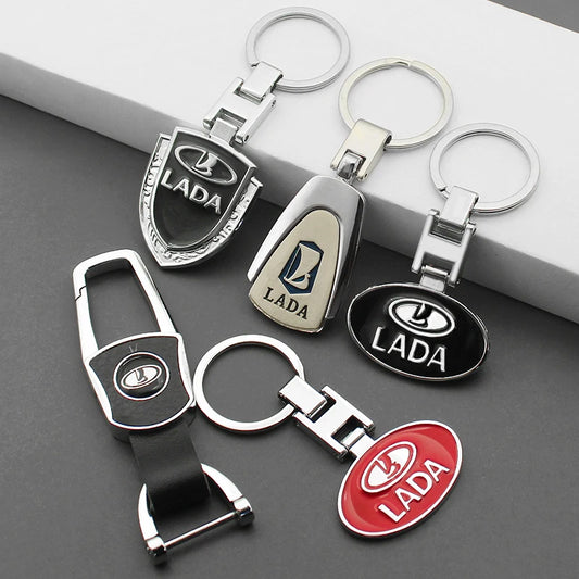 Porte-clés en cuir et métal Lada 3D