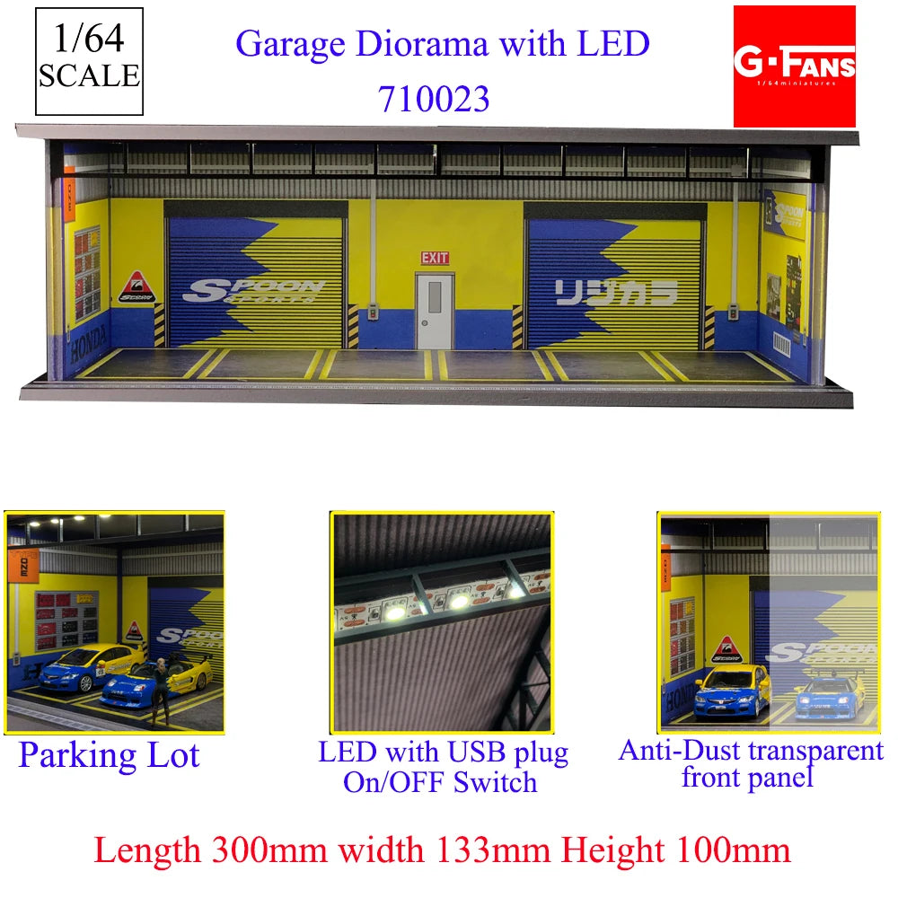 1:64 Scale Garage Diorama with LED