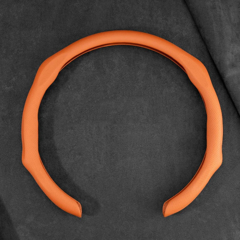 غطاء عجلة قيادة السيارة من الجلد السويدي الفاخر 5D