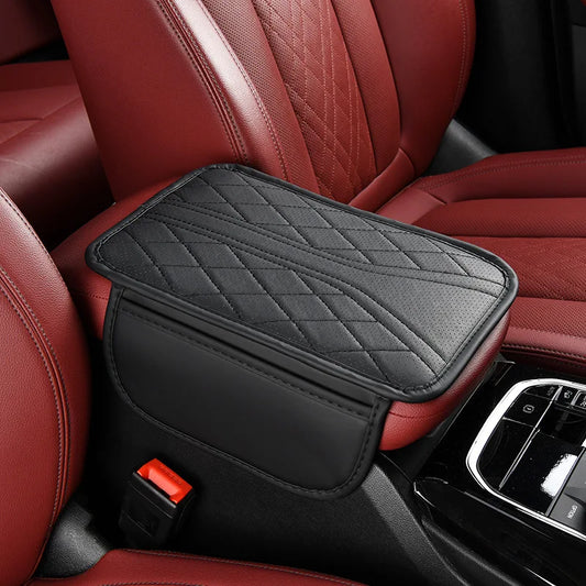 Cojín para reposabrazos de coche con bolsillo de almacenamiento