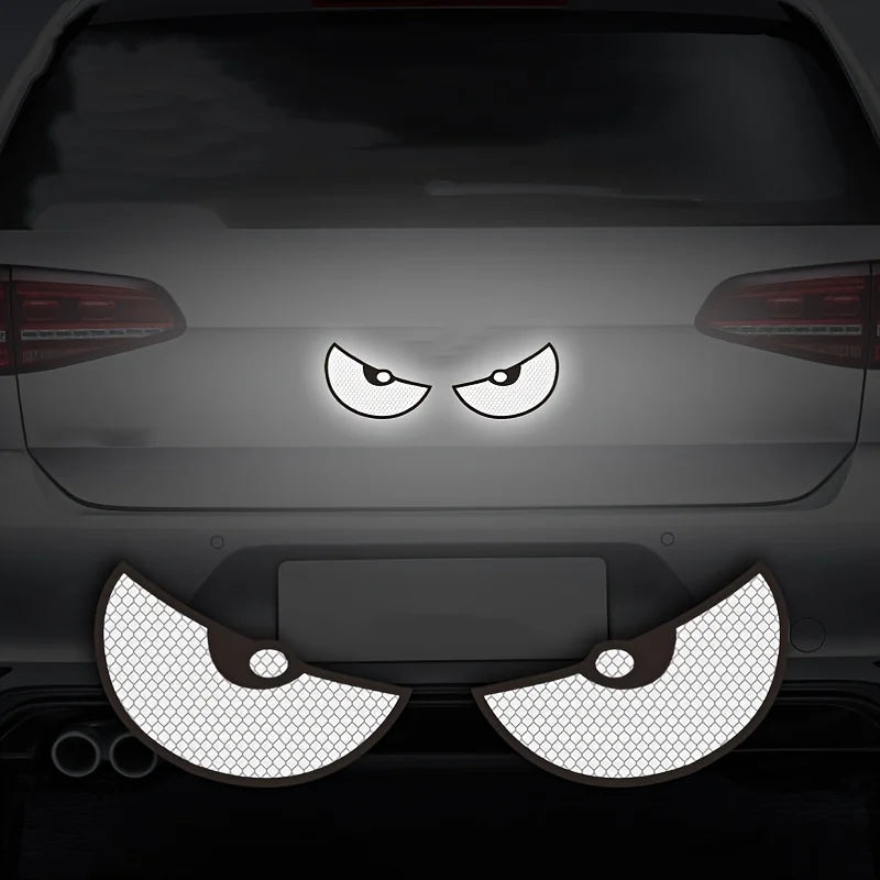 Pegatizas de coche de ojos enojados reflectantes