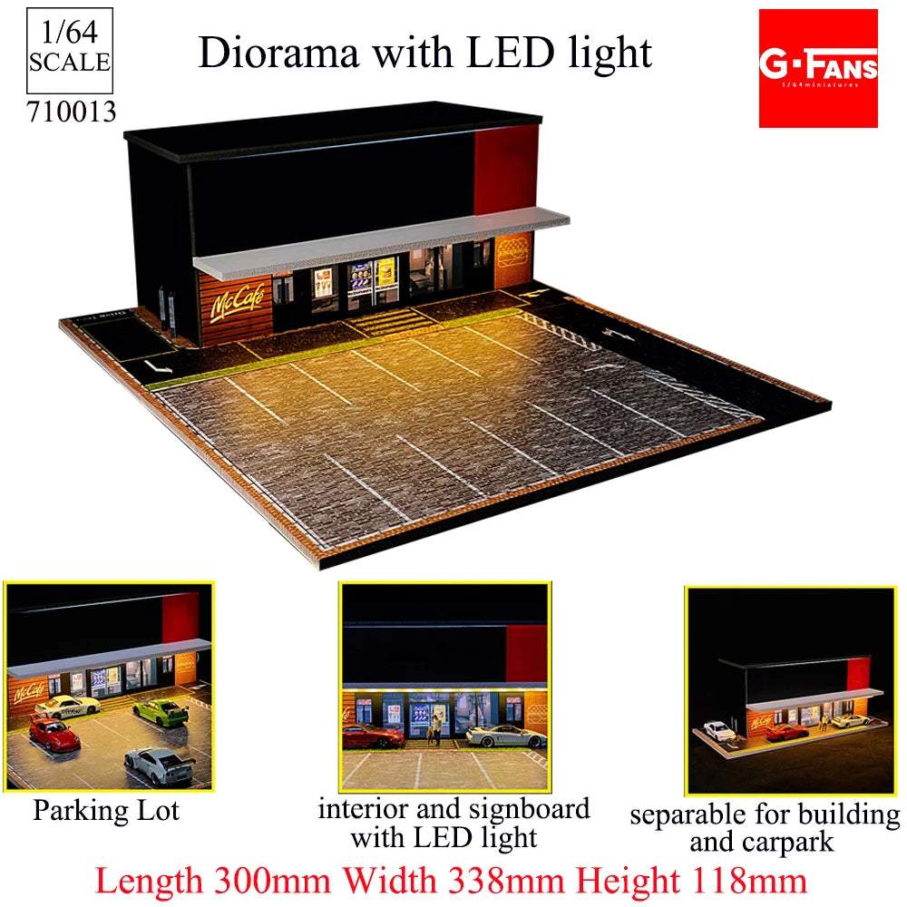 1:64 Scale Garage Diorama with LED
