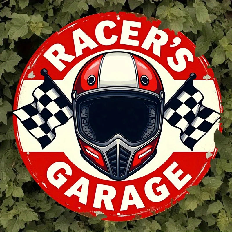 Vintage Racer Garage Metal Sign