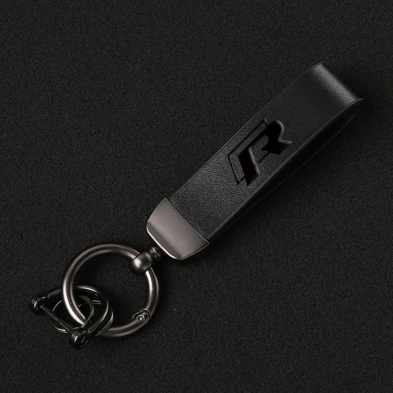 R Line Leather Keyring VW