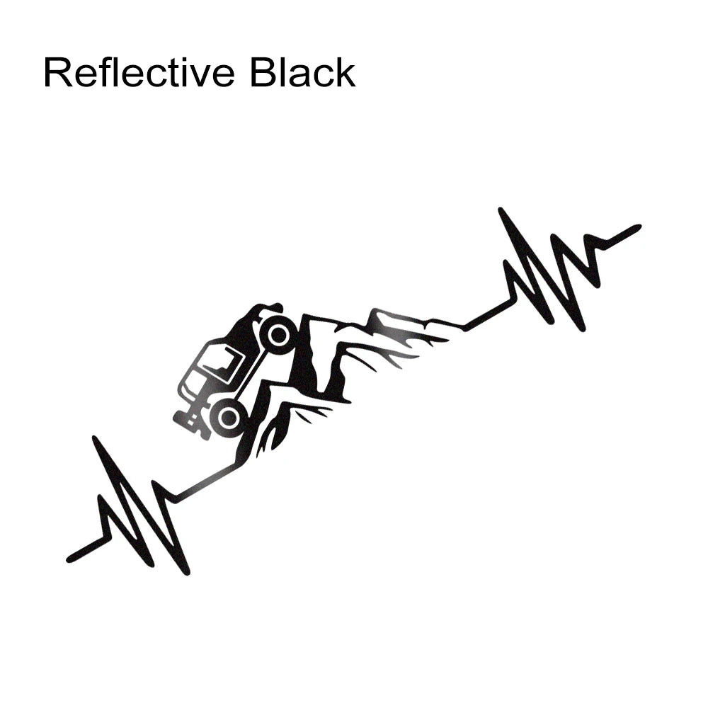 Reflective Heartbeat Off Road Car Sticker
