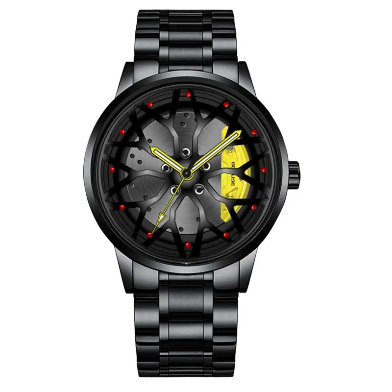 Stainless Steel Wheel-Inspired Watch