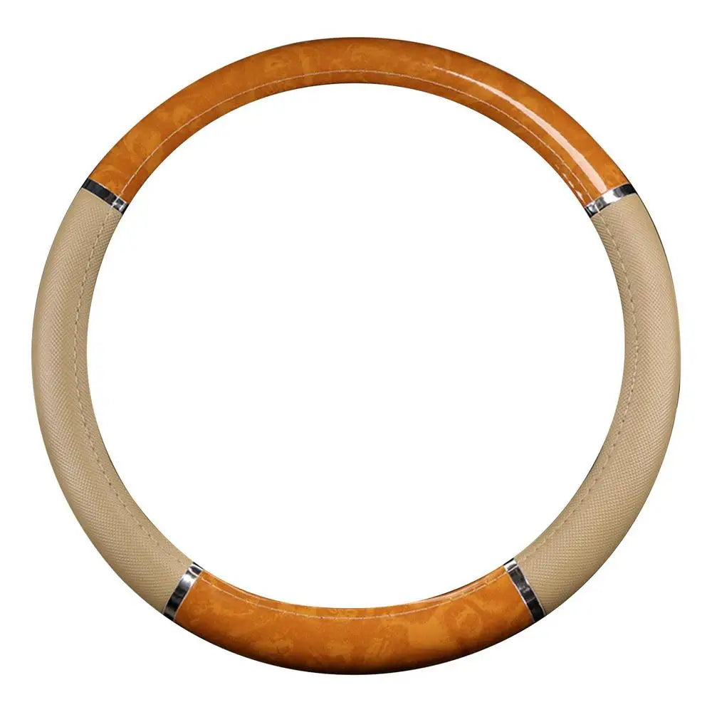 Luxury Wood Grain Steering Wheel Cover