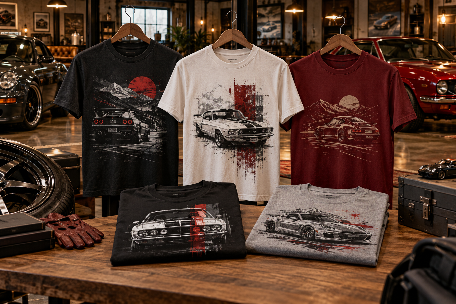חולצות טריקו בנושא רכב — Cars Fanatics automotive collection