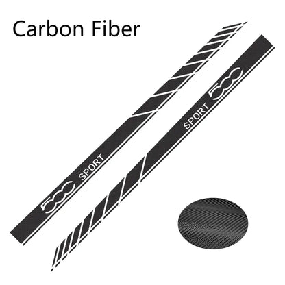 2Pcs Car Side Stripes Decal for 500 