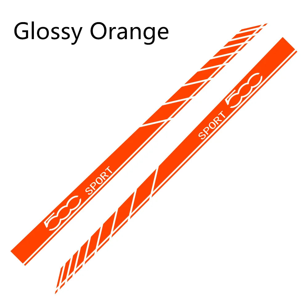 2Pcs Car Side Stripes Decal for 500 