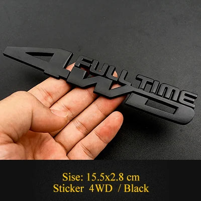 4WD Full-Time Chrome Car Badge Decal