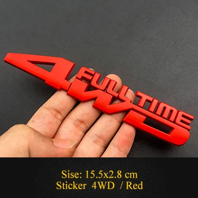 4WD Full-Time Chrome Car Badge Decal