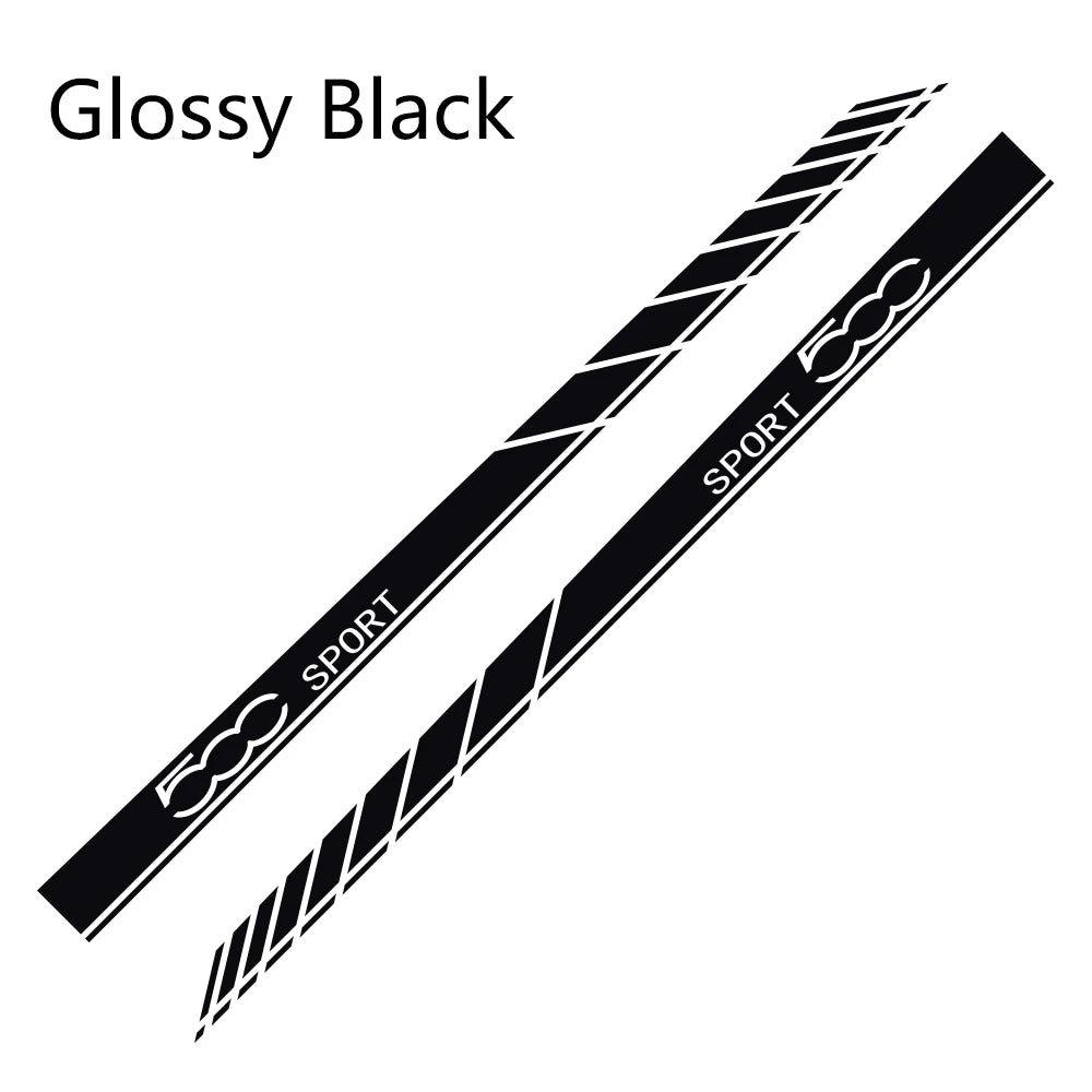 2Pcs Car Side Stripes Decal for 500 