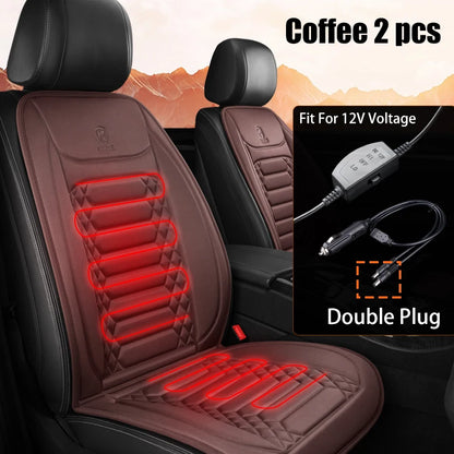 1/2PCS Winter Heated Car Seat Cover 12V 