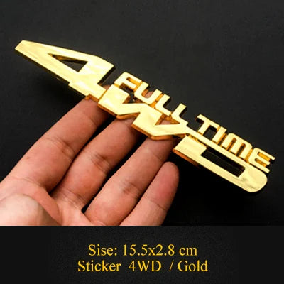 4WD Full-Time Chrome Car Badge Decal