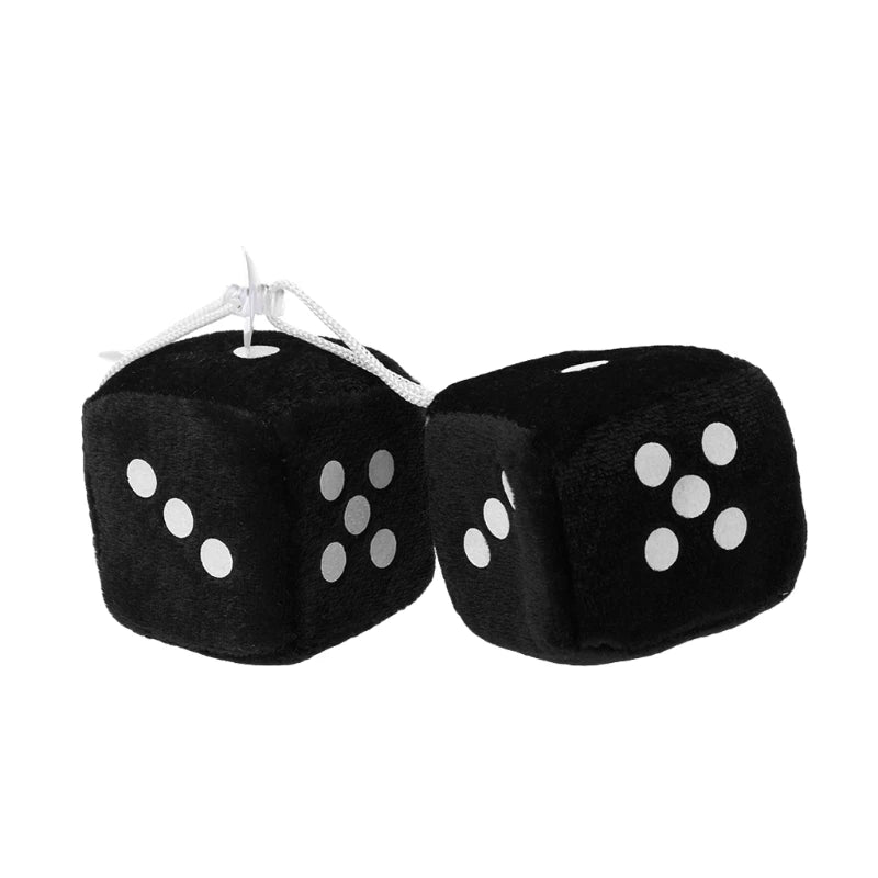 1 Pair Fuzzy Dice Dots Car Decor 
