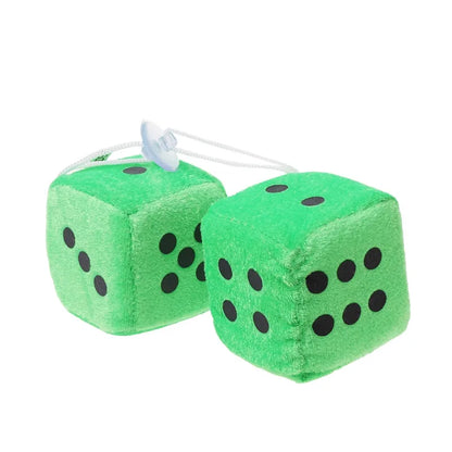 1 Pair Fuzzy Dice Dots Car Decor 
