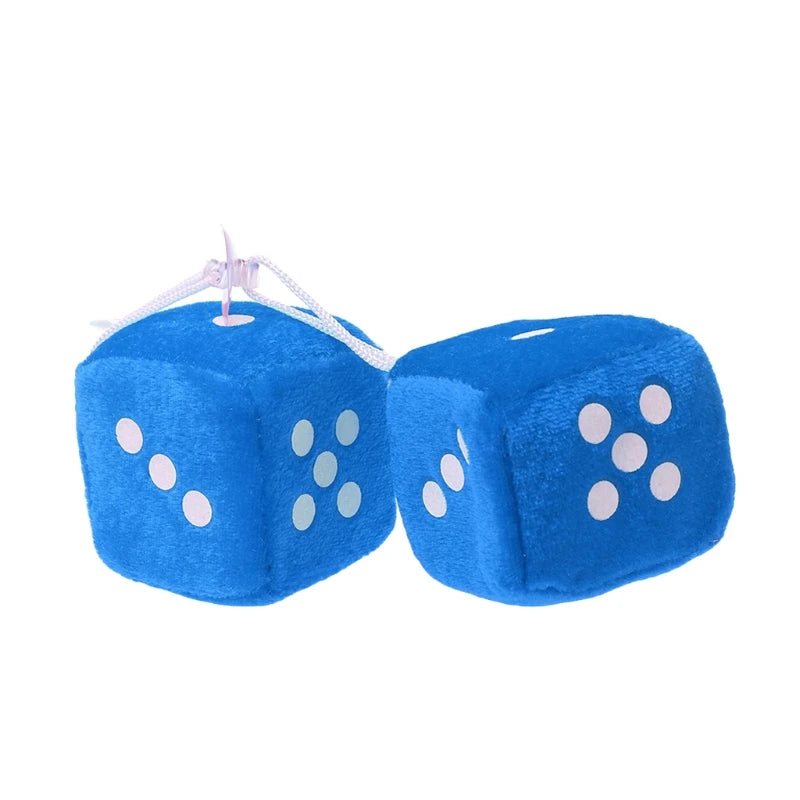 1 Pair Fuzzy Dice Dots Car Decor 