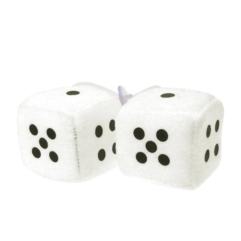 1 Pair Fuzzy Dice Dots Car Decor 