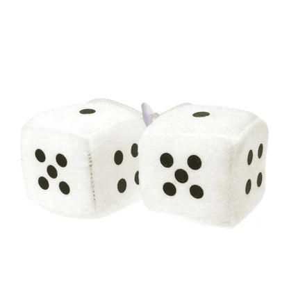 1 Pair Fuzzy Dice Dots Car Decor 