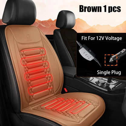 1/2PCS Winter Heated Car Seat Cover 12V 