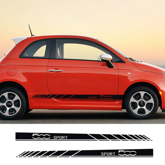 2Pcs Car Side Stripes Decal for 500 
