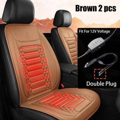 1/2PCS Winter Heated Car Seat Cover 12V 
