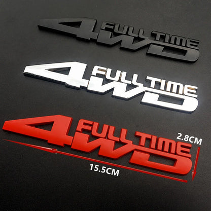 4WD Full-Time Chrome Car Badge Decal