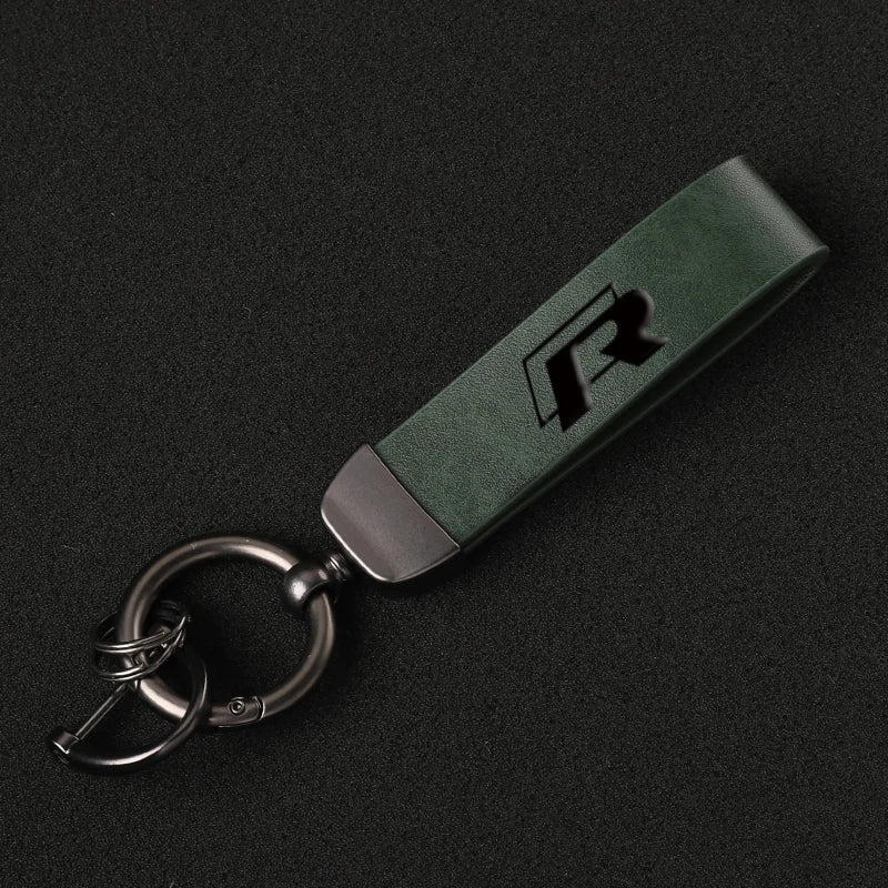 R Line Leather Keyring VW