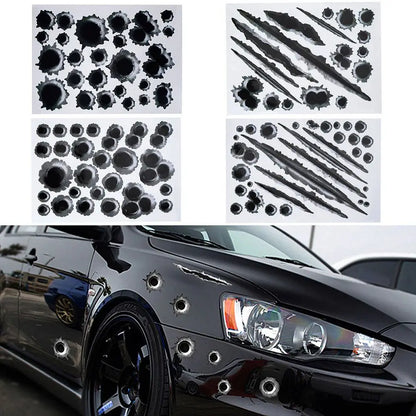 BULLET Hole & Scratch Car Aufkleber