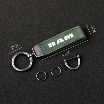 Ram Leather Keychain 
