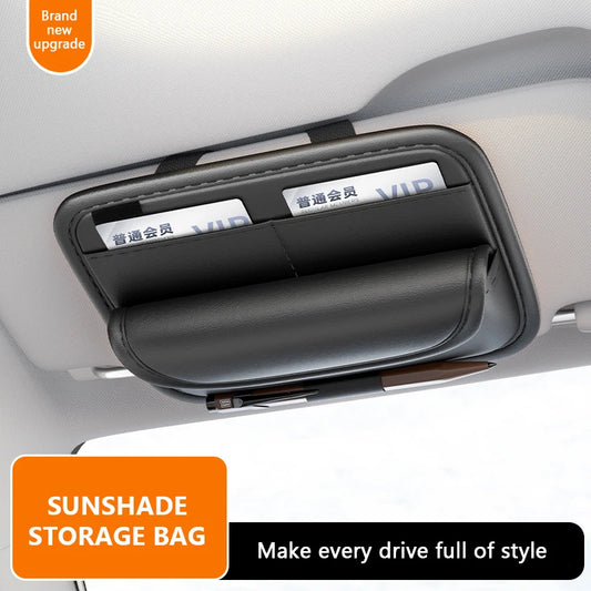 Premium Leather Car Sun Visor Glasses Holder