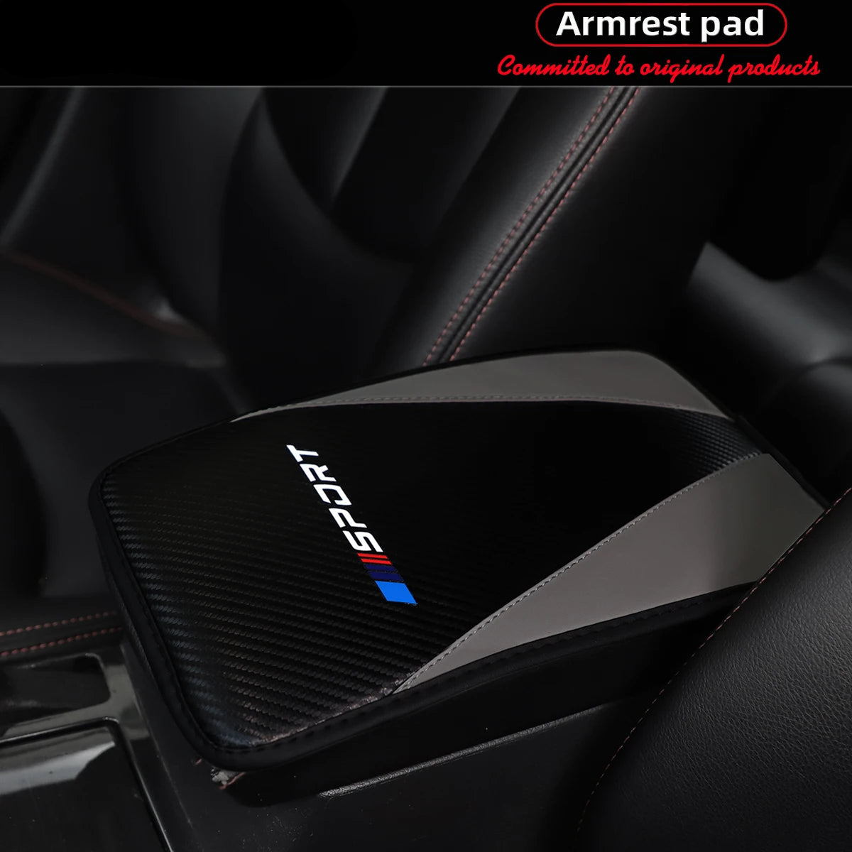 Almohadilla para reposabrazos de coche deportivo de cuero PU