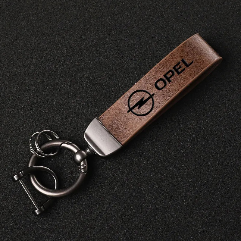Porte-clés en métal et cuir Opel 