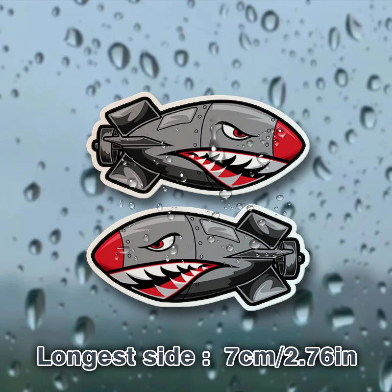 2PCS Cool Shark Mouth Sticker Pair