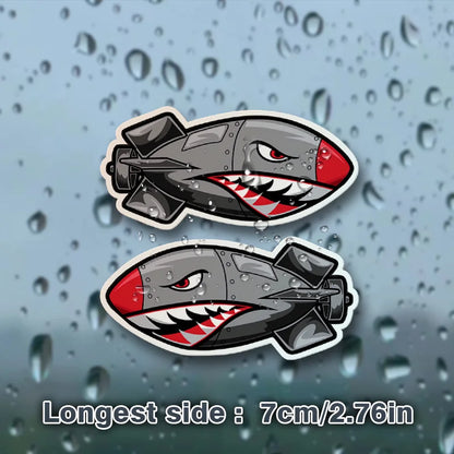 2PCS Cool Shark Mouth Sticker Pair