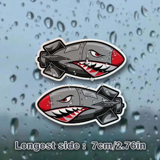 2PCS Cool Shark Mouth Sticker Pair