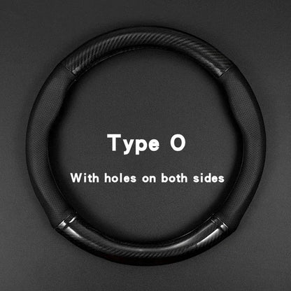 Red and Black Leather Steering Wheel Cover