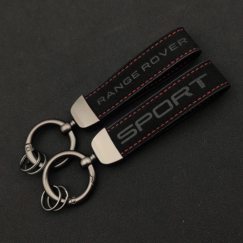 1. Luxury Black Leather Keychain