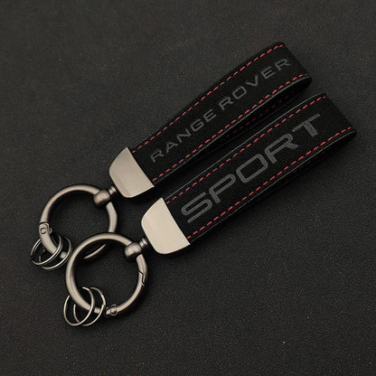 1. Luxury Black Leather Keychain