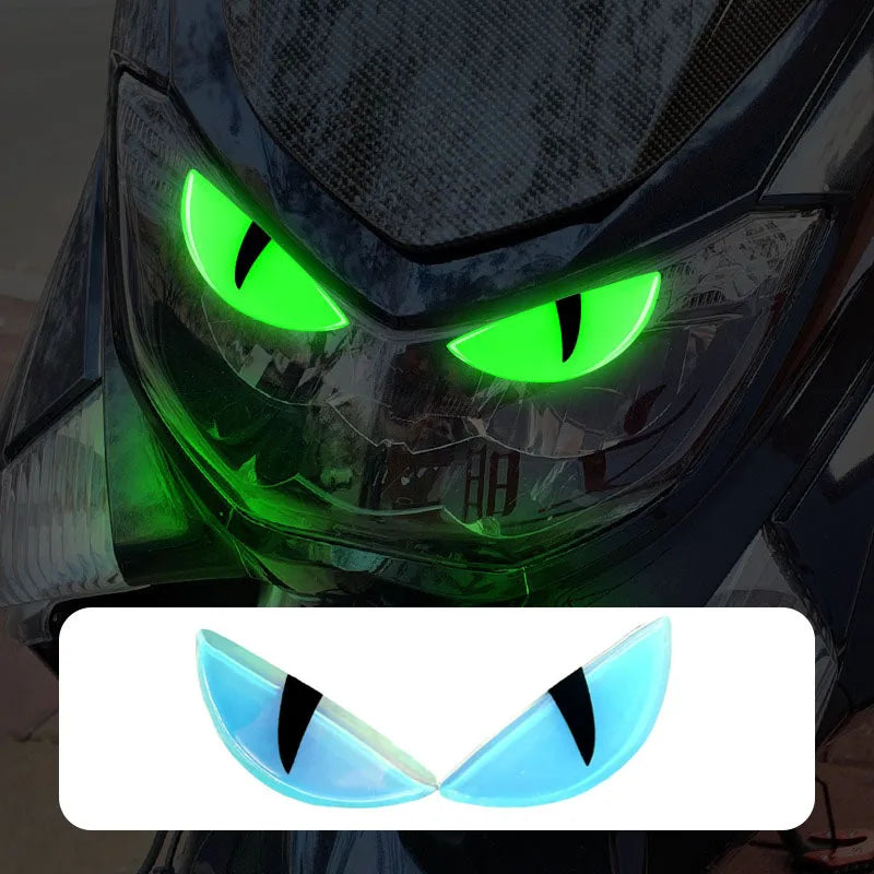 3D Luminous Vinyl Motorcycle Reflective Eyes 