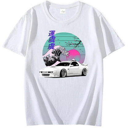 T-Shirt mit Auto-RX7-Aufdruck 