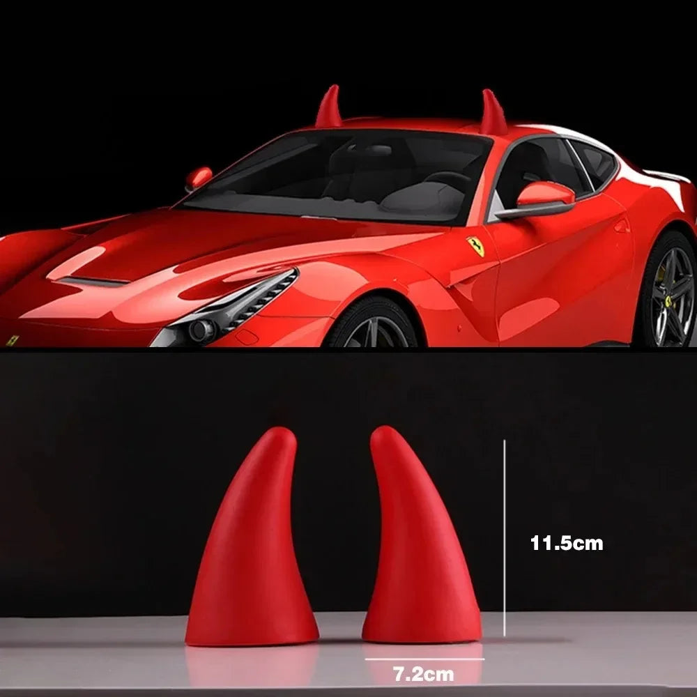 2PCS 3D Devil Horn Car Roof Stickers 