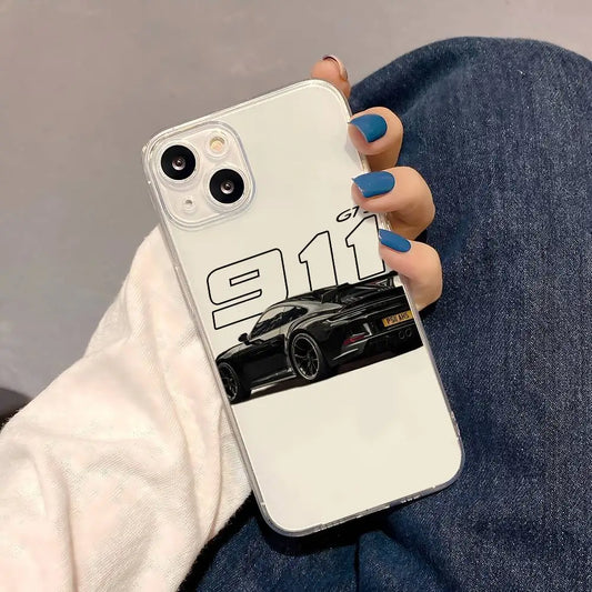 Custodia trasparente per iPhone 911 per auto