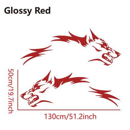 2PCS Wolf Car Stickers Waterproof Side