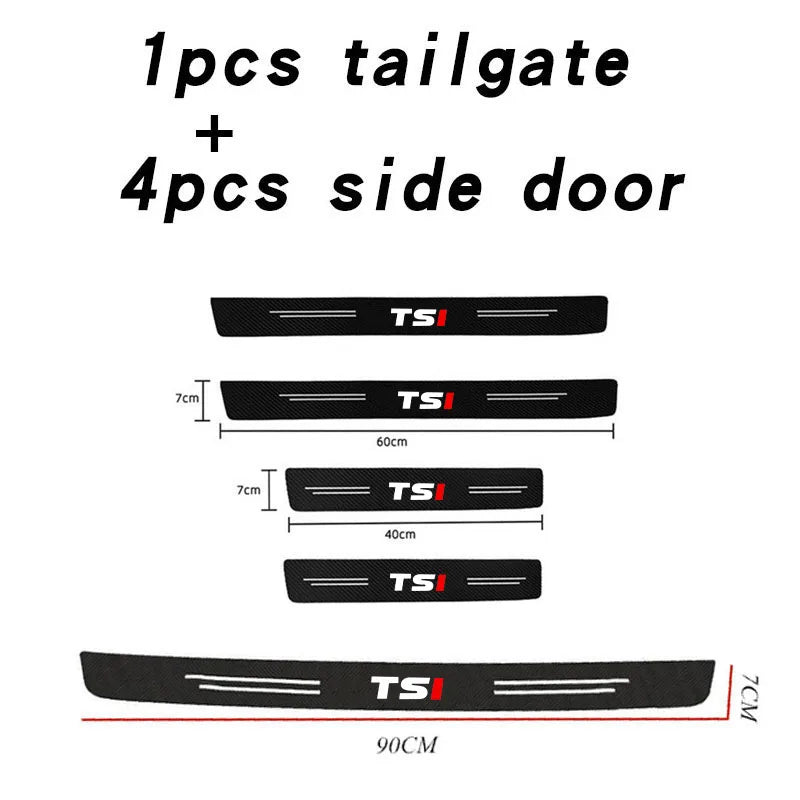 TSI Carbon Door Sill Plate Protector Sticker 