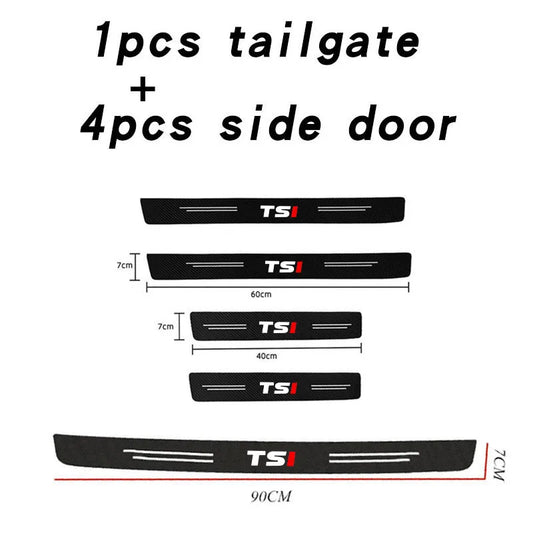 TSI Carbon Door Sill Plate Protector Sticker 
